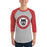 Man wearing Langham Creek High School Lobos Unisex 3/4 sleeve Raglan T-shirt 216