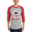 Man wearing Langham Creek High School Lobos Unisex 3/4 sleeve Raglan T-shirt 221