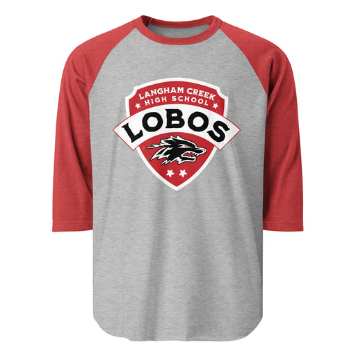 Langham Creek High School Lobos Unisex 3/4 sleeve Raglan T-shirt 221