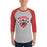 Man wearing Langham Creek High School Lobos Unisex 3/4 sleeve Raglan T-shirt 221