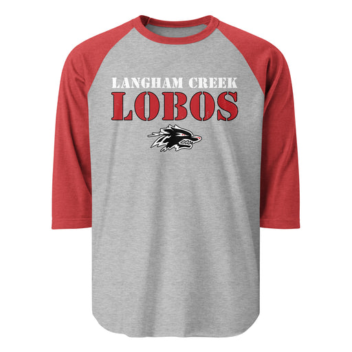 Langham Creek High School Lobos Unisex 3/4 sleeve Raglan T-shirt 222