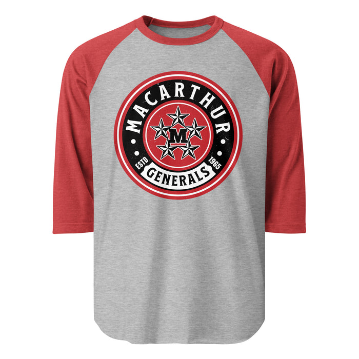 MacArthur High School Generals Unisex 3/4 sleeve Raglan T-shirt 220