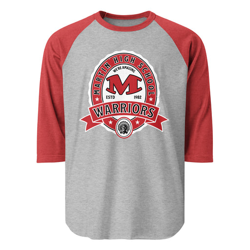 Martin High School Warriors Unisex 3/4 sleeve Raglan T-shirt 212