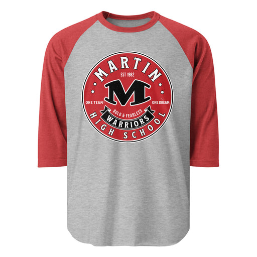 Martin High School Warriors Unisex 3/4 sleeve Raglan T-shirt 215