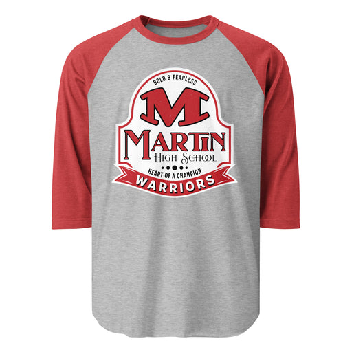 Martin High School Warriors Unisex 3/4 sleeve Raglan T-shirt 219