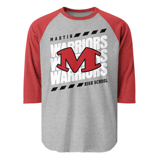 Martin High School Warriors Unisex 3/4 sleeve Raglan T-shirt 223