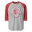 North Shore High School Mustangs Unisex 3/4 sleeve Raglan T-shirt 201