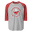 North Shore High School Mustangs Unisex 3/4 sleeve Raglan T-shirt 214