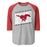 North Shore High School Mustangs Unisex 3/4 sleeve Raglan T-shirt 223