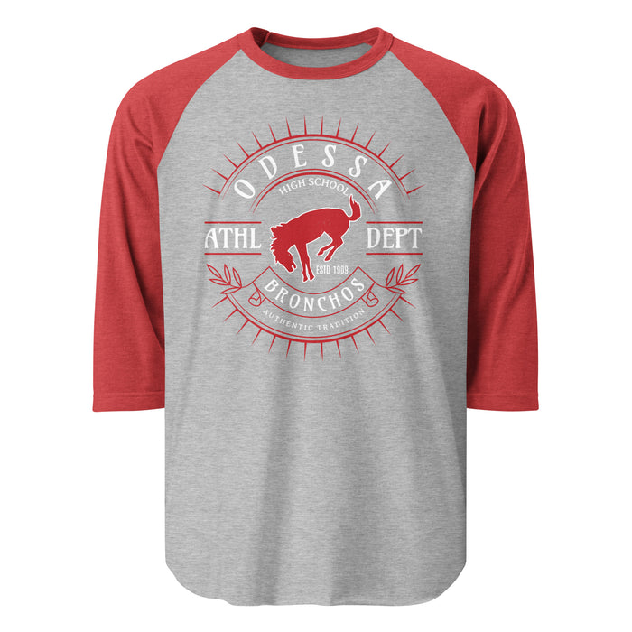 Odessa High School Bronchos Unisex 3/4 Sleeve Raglan T-shirt 201