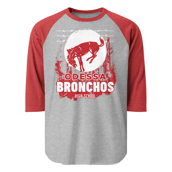 Odessa High School Bronchos Unisex 3/4 Sleeve Raglan T-shirt 202