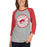 Woman wearing Odessa High School Bronchos Unisex 3/4 Sleeve Raglan T-shirt 203