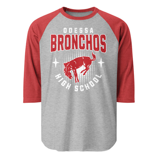 Odessa High School Bronchos Unisex 3/4 Sleeve Raglan T-shirt 204