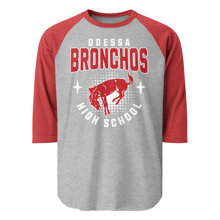 Odessa High School Bronchos Unisex 3/4 Sleeve Raglan T-shirt 204