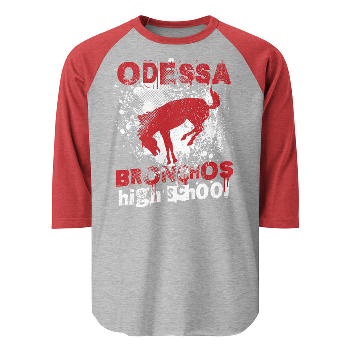 Odessa High School Bronchos Unisex 3/4 Sleeve Raglan T-shirt 205