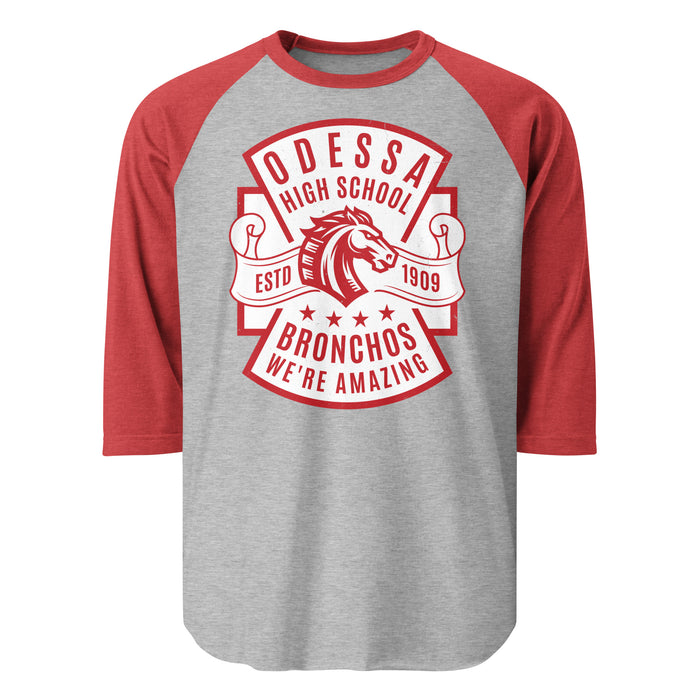 Odessa High School Bronchos Unisex 3/4 Sleeve Raglan T-shirt 207