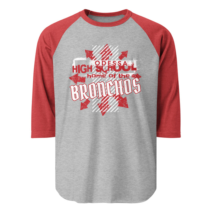 Odessa High School Bronchos Unisex 3/4 Sleeve Raglan T-shirt 210