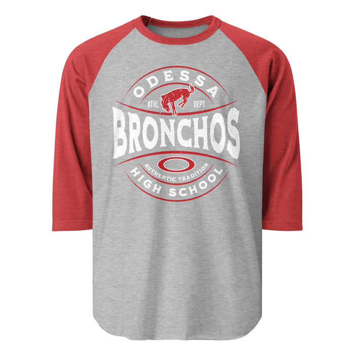 Odessa High School Bronchos Unisex 3/4 Sleeve Raglan T-shirt 218