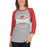 Woman wearing Odessa High School Bronchos Unisex 3/4 Sleeve Raglan T-shirt 218