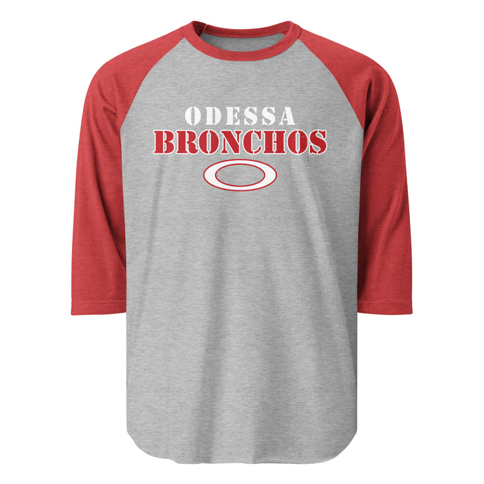 Odessa High School Bronchos Unisex 3/4 Sleeve Raglan T-shirt 222