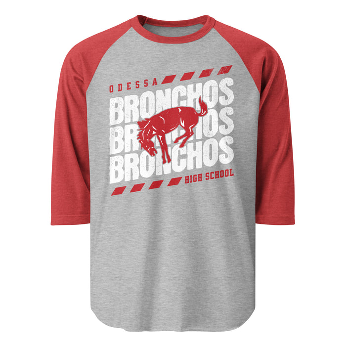 Odessa High School Bronchos Unisex 3/4 Sleeve Raglan T-shirt 223