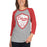 Woman wearing Odessa High School Bronchos Unisex 3/4 Sleeve Raglan T-shirt 225