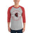 Man wearing Porter High School Spartans Unisex 3/4 Sleeve Raglan T-shirt 201