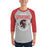 Man wearing Porter High School Spartans Unisex 3/4 Sleeve Raglan T-shirt 204