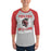 Man wearing Porter High School Spartans Unisex 3/4 Sleeve Raglan T-shirt 205