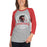 Woman wearing Porter High School Spartans Unisex 3/4 Sleeve Raglan T-shirt 206