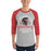 Man wearing Porter High School Spartans Unisex 3/4 Sleeve Raglan T-shirt 206