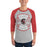 Man wearing Porter High School Spartans Unisex 3/4 Sleeve Raglan T-shirt 207