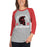 Woman wearing Porter High School Spartans Unisex 3/4 Sleeve Raglan T-shirt 208