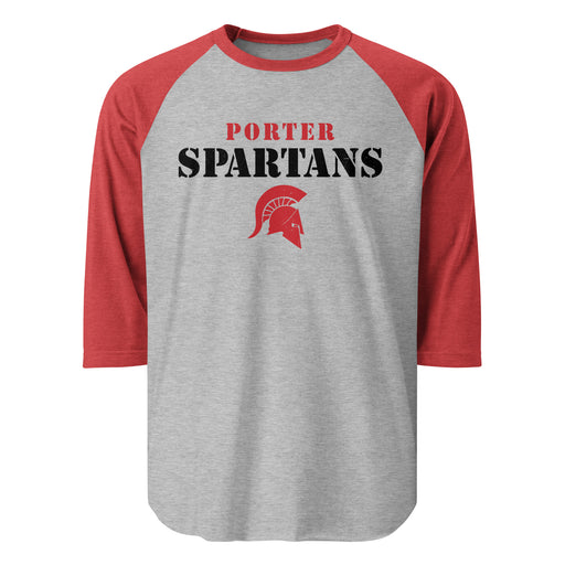 Porter High School Spartans Unisex 3/4 Sleeve Raglan T-shirt 222