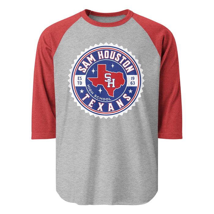 Sam Houston High School Texans Unisex 3/4 sleeve Raglan T-shirt 203