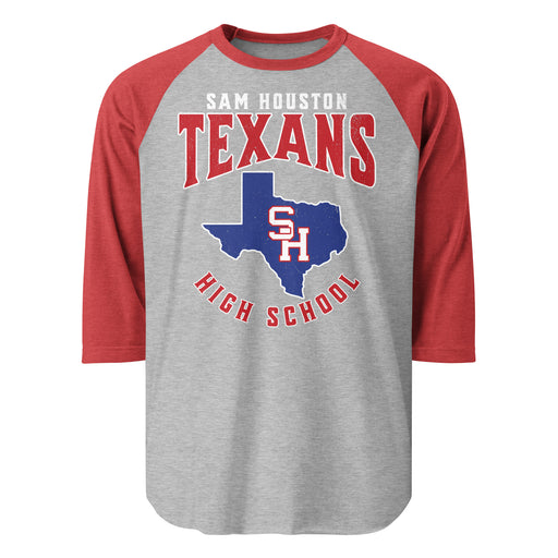 Sam Houston High School Texans Unisex 3/4 sleeve Raglan T-shirt 213