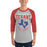 Man wearing Sam Houston High School Texans Unisex 3/4 sleeve Raglan T-shirt 213