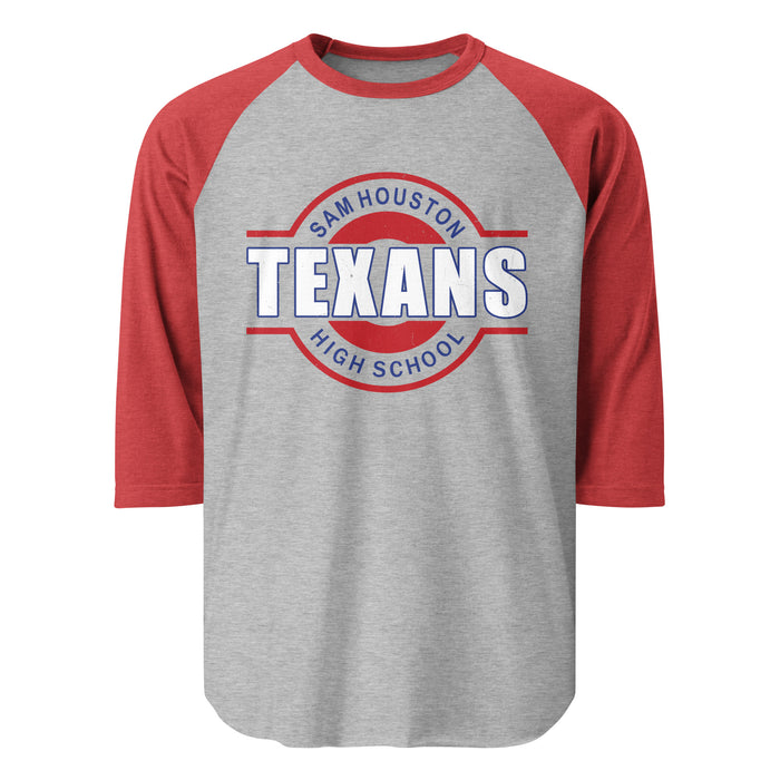 Sam Houston High School Texans Unisex 3/4 sleeve Raglan T-shirt 011