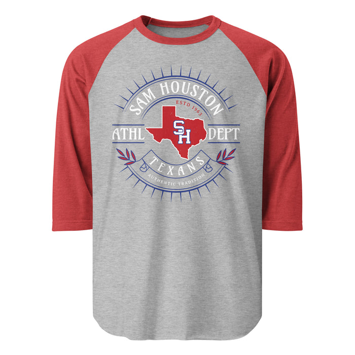 Sam Houston High School Texans Unisex 3/4 sleeve Raglan T-shirt 201