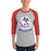 Man wearing Sam Houston High School Texans Unisex 3/4 sleeve Raglan T-shirt 219