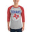 Man wearing Sam Houston High School Texans Unisex 3/4 sleeve Raglan T-shirt 204