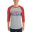 Man wearing Sam Houston High School Texans Unisex 3/4 sleeve Raglan T-shirt 017