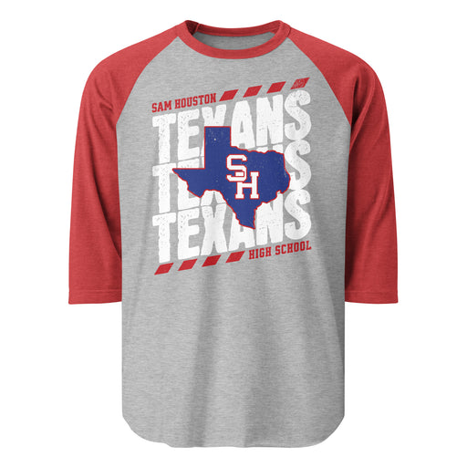 Sam Houston High School Texans Unisex 3/4 sleeve Raglan T-shirt 223