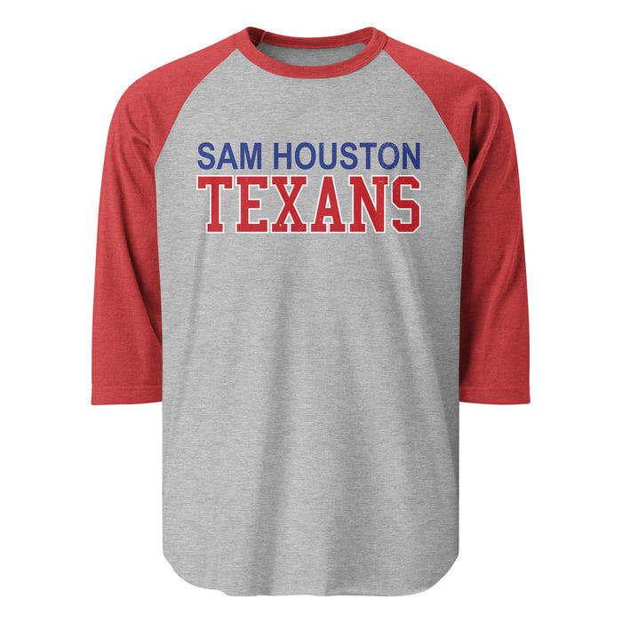 Sam Houston High School Texans Unisex 3/4 sleeve Raglan T-shirt 010