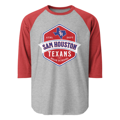 Sam Houston High School Texans Unisex 3/4 sleeve Raglan T-shirt 209