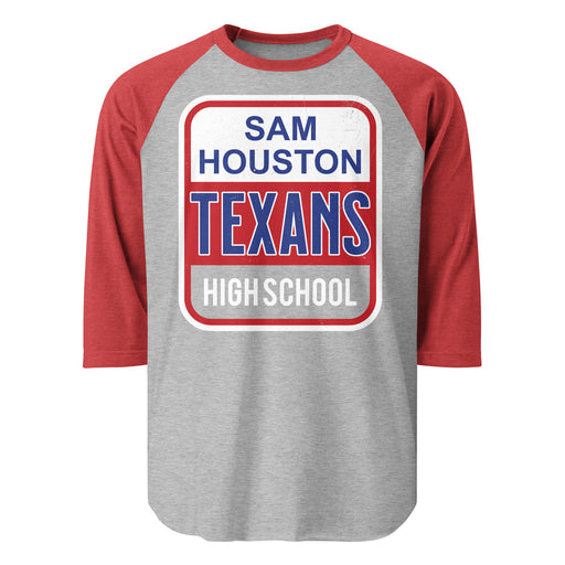 Sam Houston High School Texans Unisex 3/4 sleeve Raglan T-shirt 001