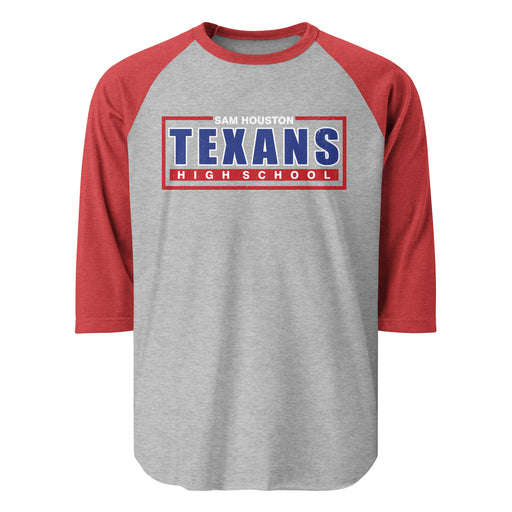 Sam Houston High School Texans Unisex 3/4 sleeve Raglan T-shirt 049