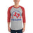 Man wearing Sam Houston High School Texans Unisex 3/4 sleeve Raglan T-shirt 208