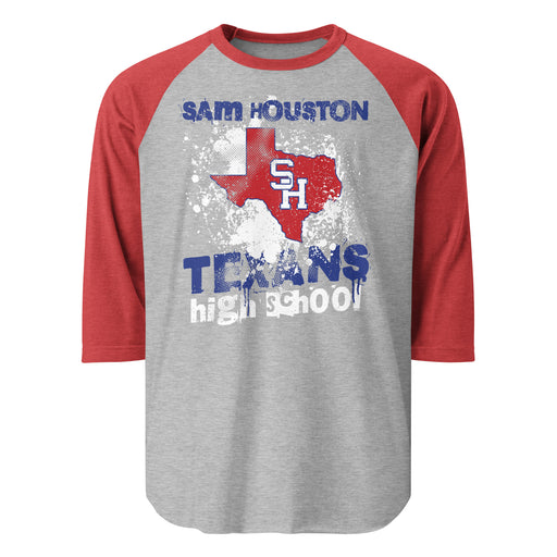 Sam Houston High School Texans Unisex 3/4 sleeve Raglan T-shirt 205