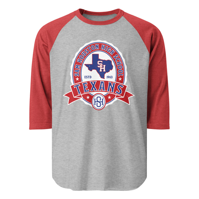 Sam Houston High School Texans Unisex 3/4 sleeve Raglan T-shirt 212